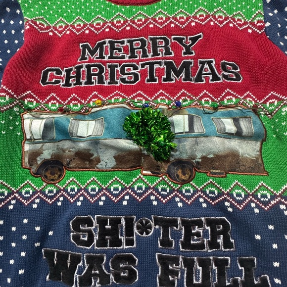 Spencer's MERRY CHRISTMAS UGLY sweater Christmas Vacation theme Holiday Sweater - Picture 3 of 6